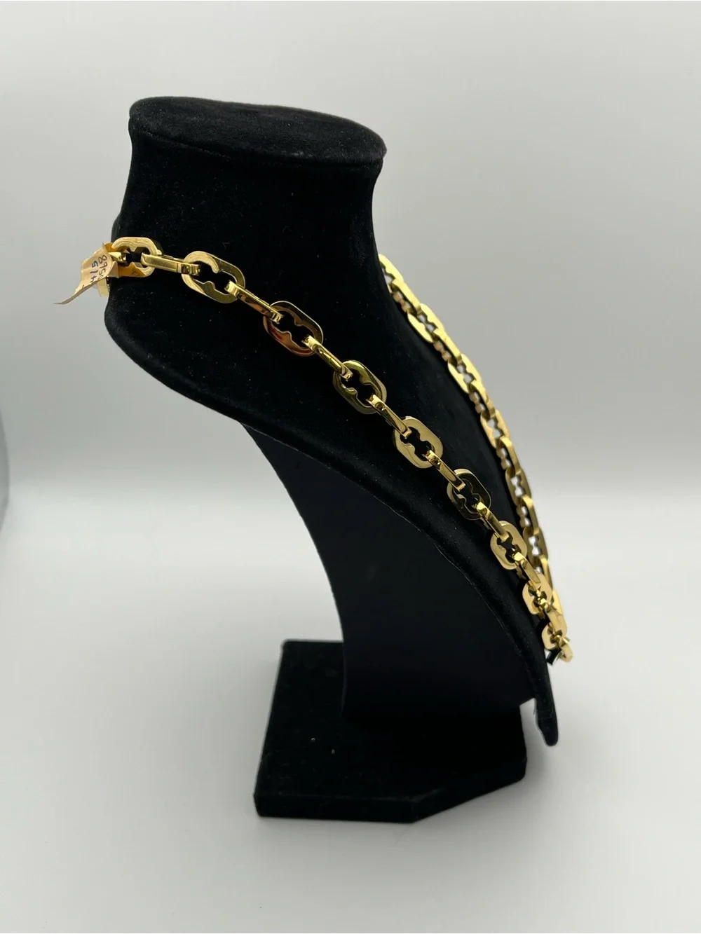 22”, Men's Polished Gold over Stainless Steel Link Necklace - Statement Chain